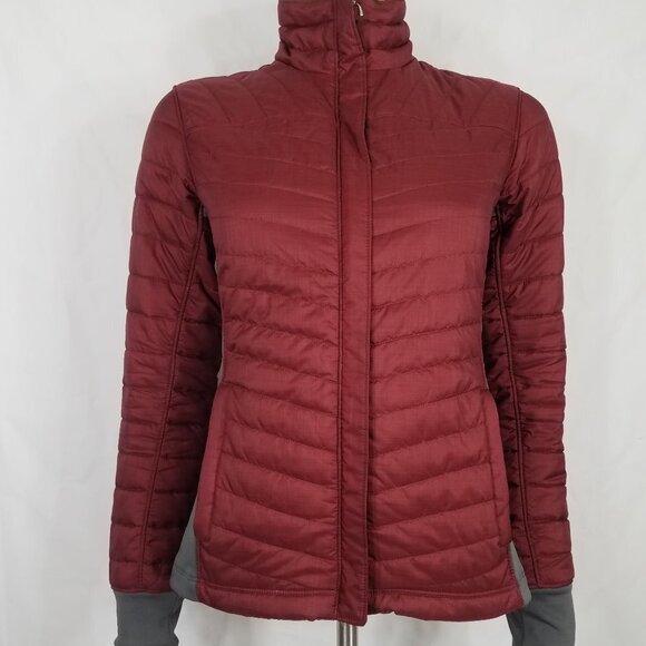 Ariat red gray full zip lightweight puffer jacket coat ladies XS X-Small